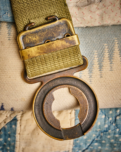 Green Canvas Headquarters Belt WWI | Doug Bihlmaier