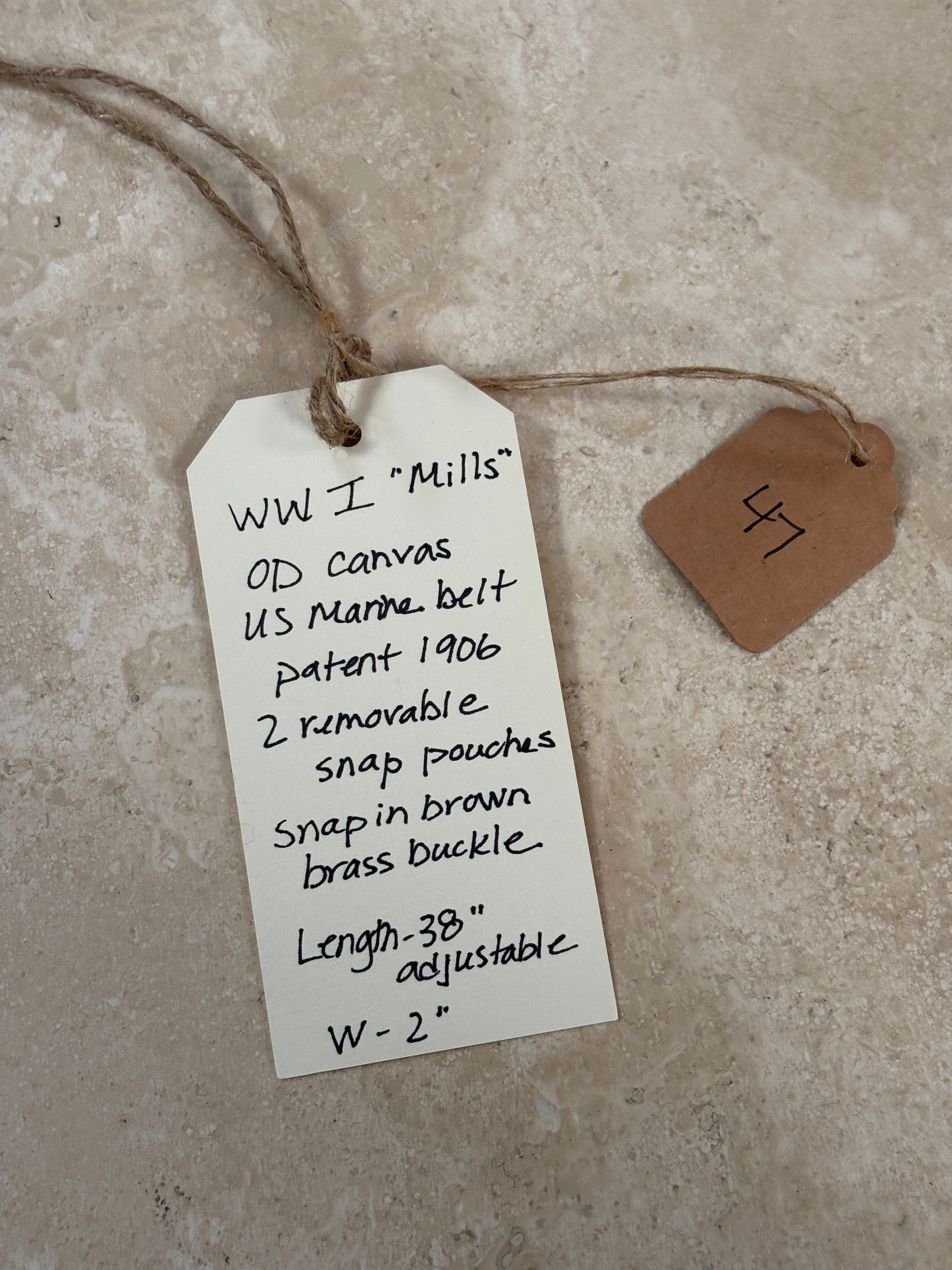 Green Canvas Headquarters Belt WWI | Doug Bihlmaier