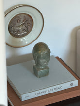 Green Glazed Ceramic Bust of Hooded Woman Signed | Collectors Gene