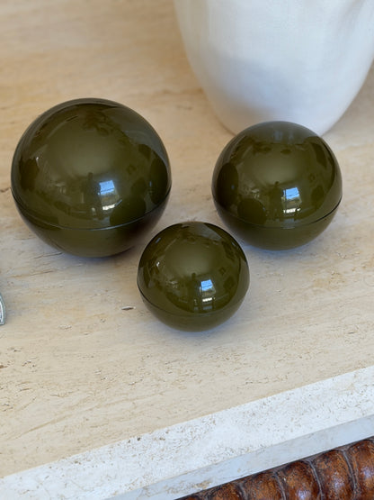 Green Nesting Sphere Trinket Boxes Set of 3 Japan | Collectors Gene