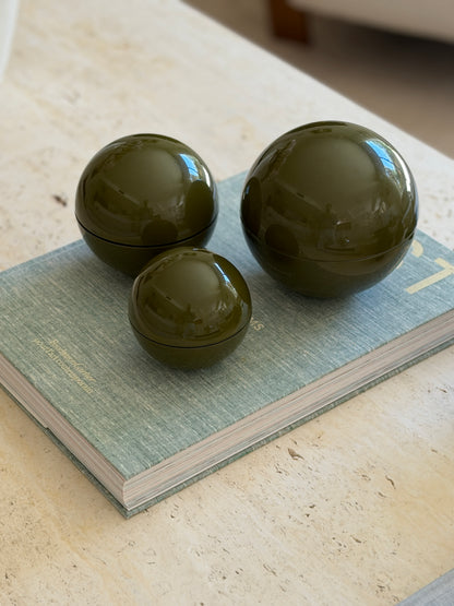 Green Nesting Sphere Trinket Boxes Set of 3 Japan | Collectors Gene