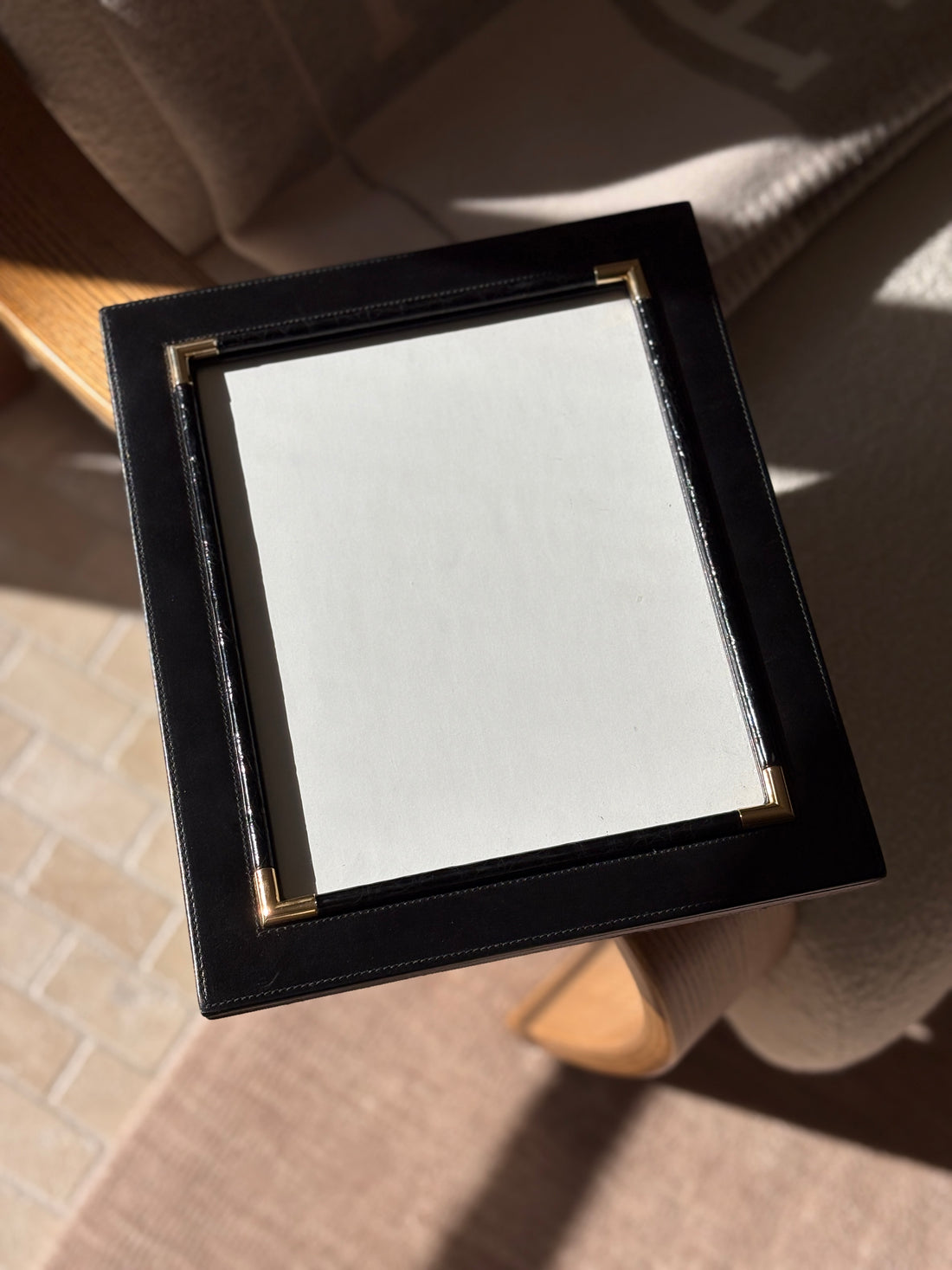 Gucci Black Leather &amp; Alligator Picture Frame | Collectors Gene