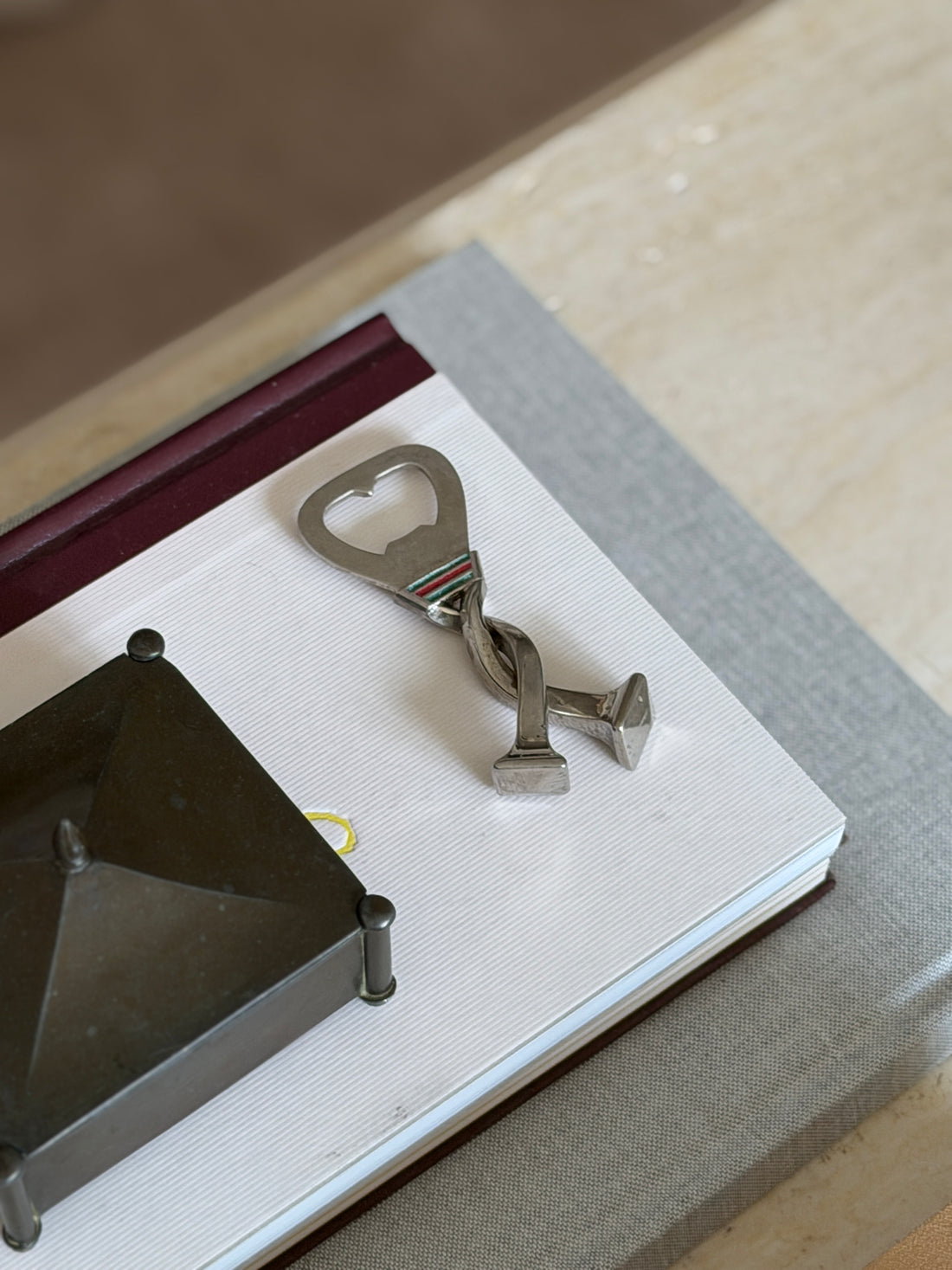 Gucci Equestrian Horseshoe Nailhead Bottle Opener with Enamel c.1970 | Collectors Gene