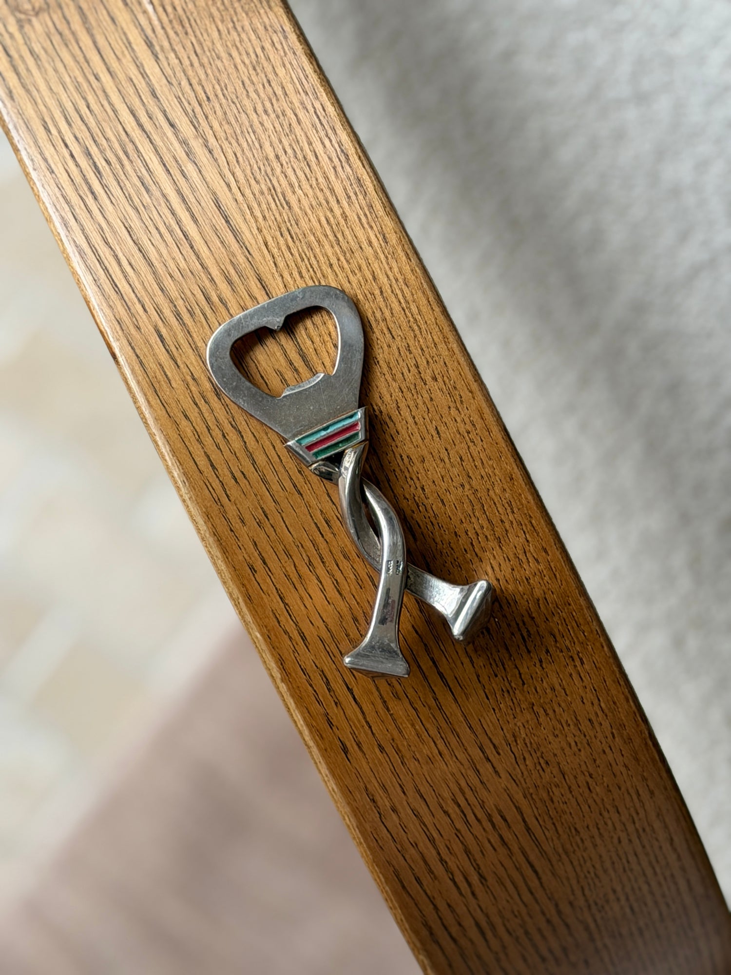 Gucci Equestrian Horseshoe Nailhead Bottle Opener with Enamel c.1970 | Collectors Gene