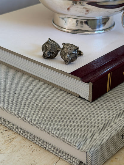 Gucci Feline Sterling Silver Cufflinks with Box | Collectors Gene
