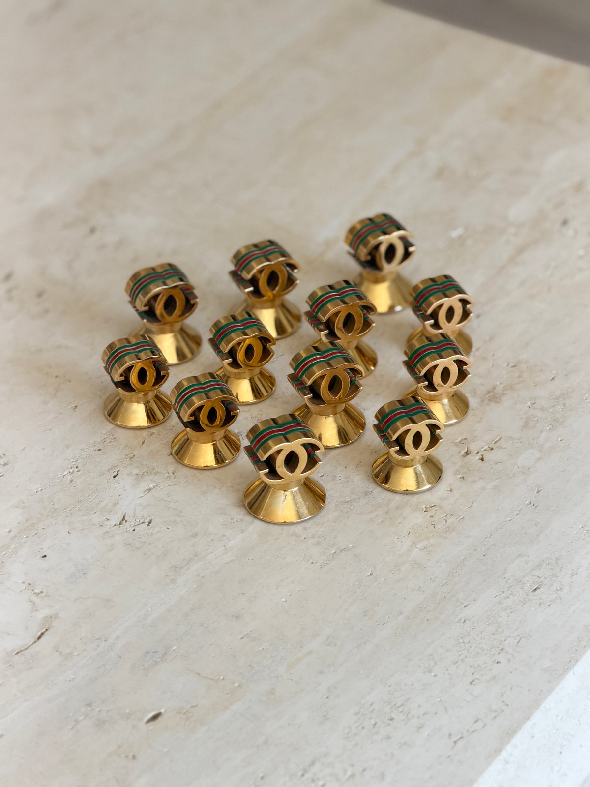 Gucci GG Gilt Brass Paperweight with Web Stripe | Collectors Gene