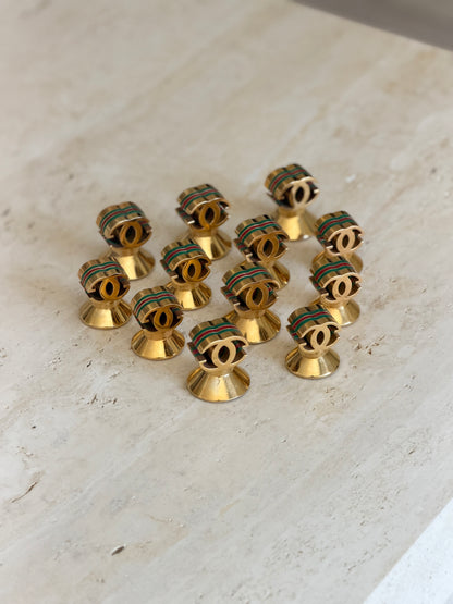 Gucci GG Gilt Brass Paperweight with Web Stripe | Collectors Gene