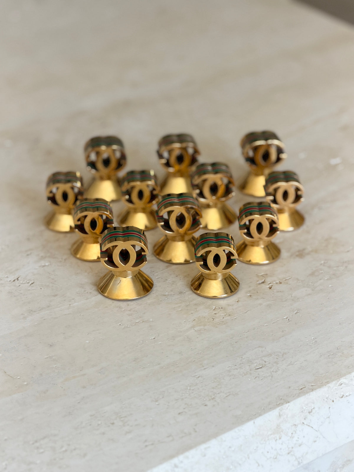 Gucci GG Gilt Brass Paperweight with Web Stripe | Collectors Gene