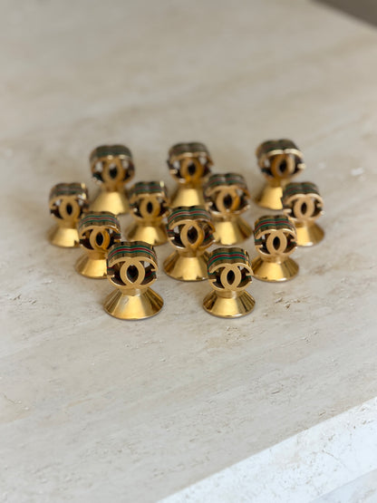 Gucci GG Gilt Brass Paperweight with Web Stripe | Collectors Gene