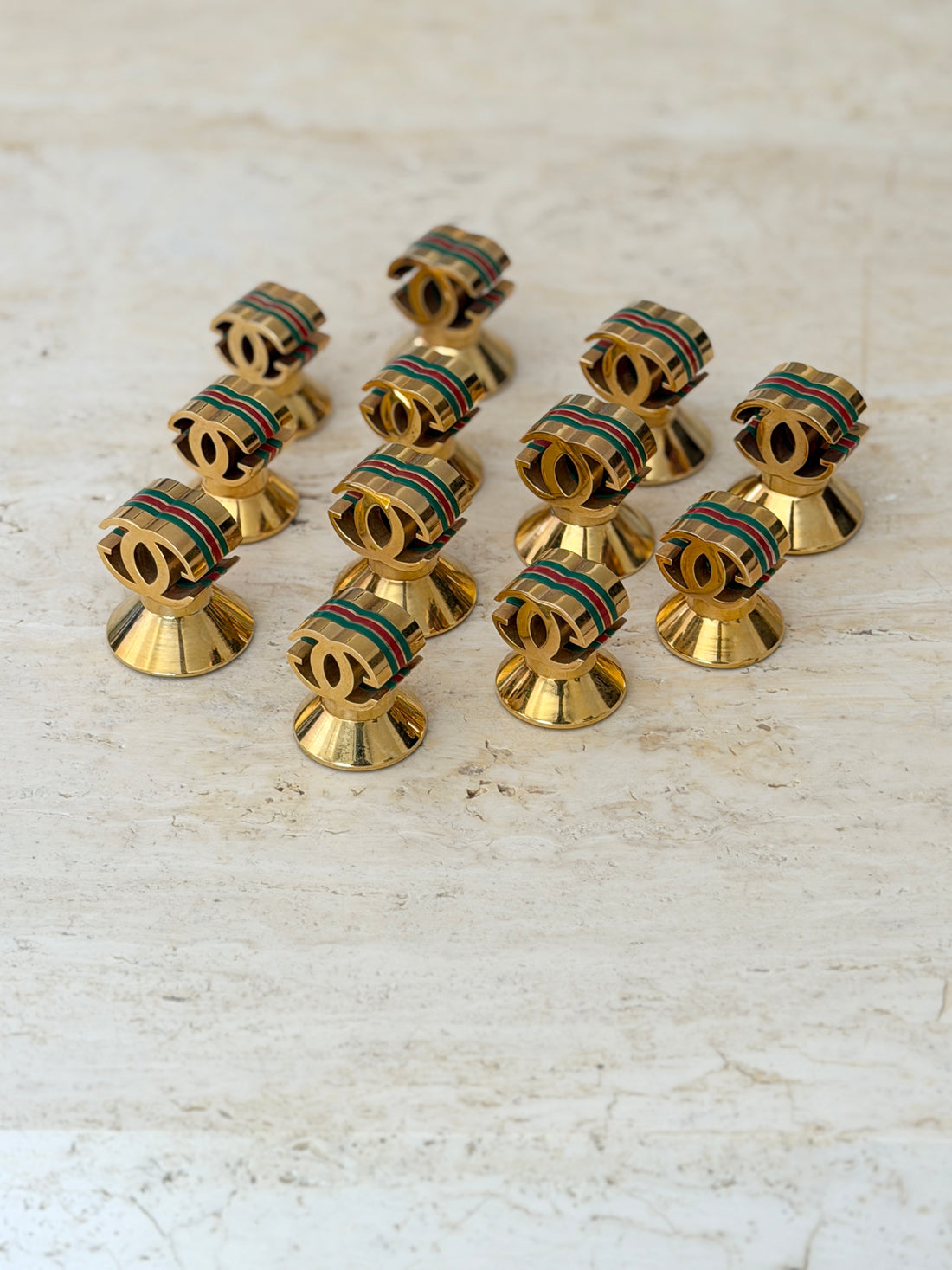 Gucci GG Gilt Brass Paperweight with Web Stripe | Collectors Gene