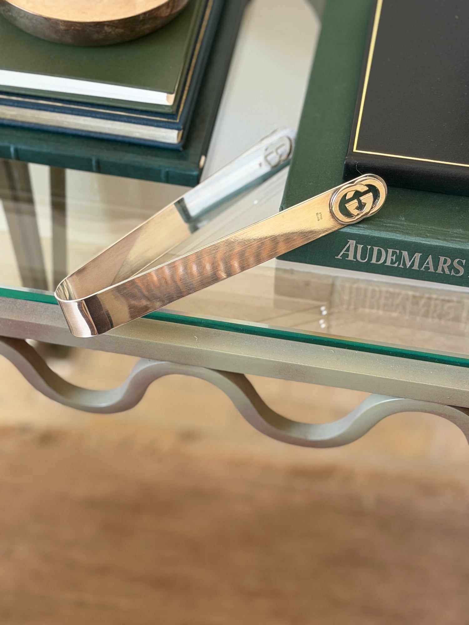 Gucci "GG" Silver Plated Ice Tongs
