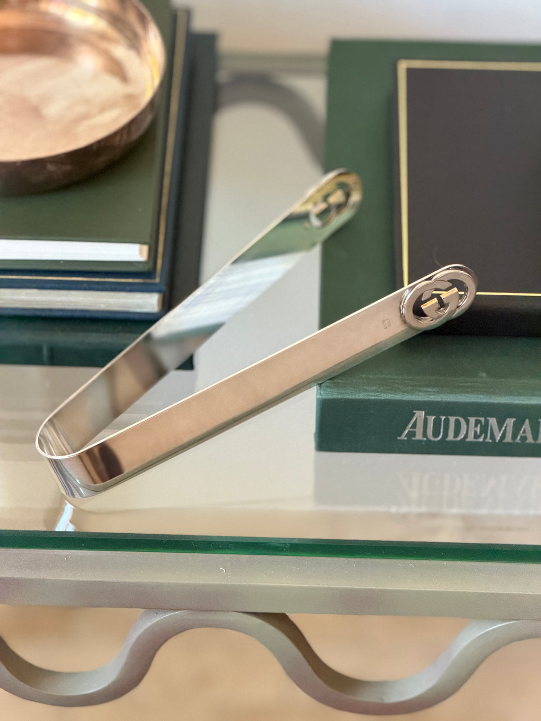 Gucci "GG" Silver Plated Ice Tongs