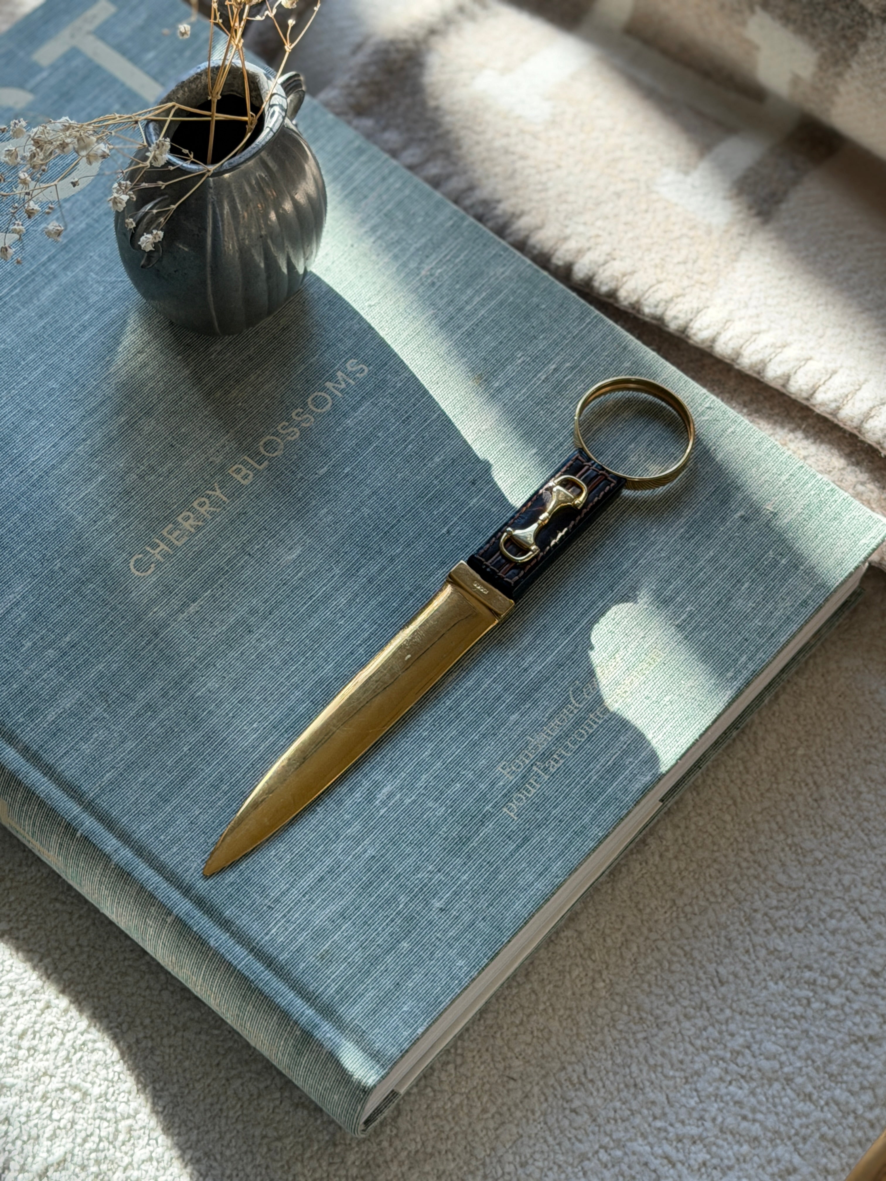 Gucci Horsebit Equestrian Letter Opener in Leather Brass | Collectors Gene