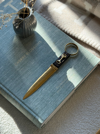 Gucci Horsebit Equestrian Letter Opener in Leather Brass | Collectors Gene
