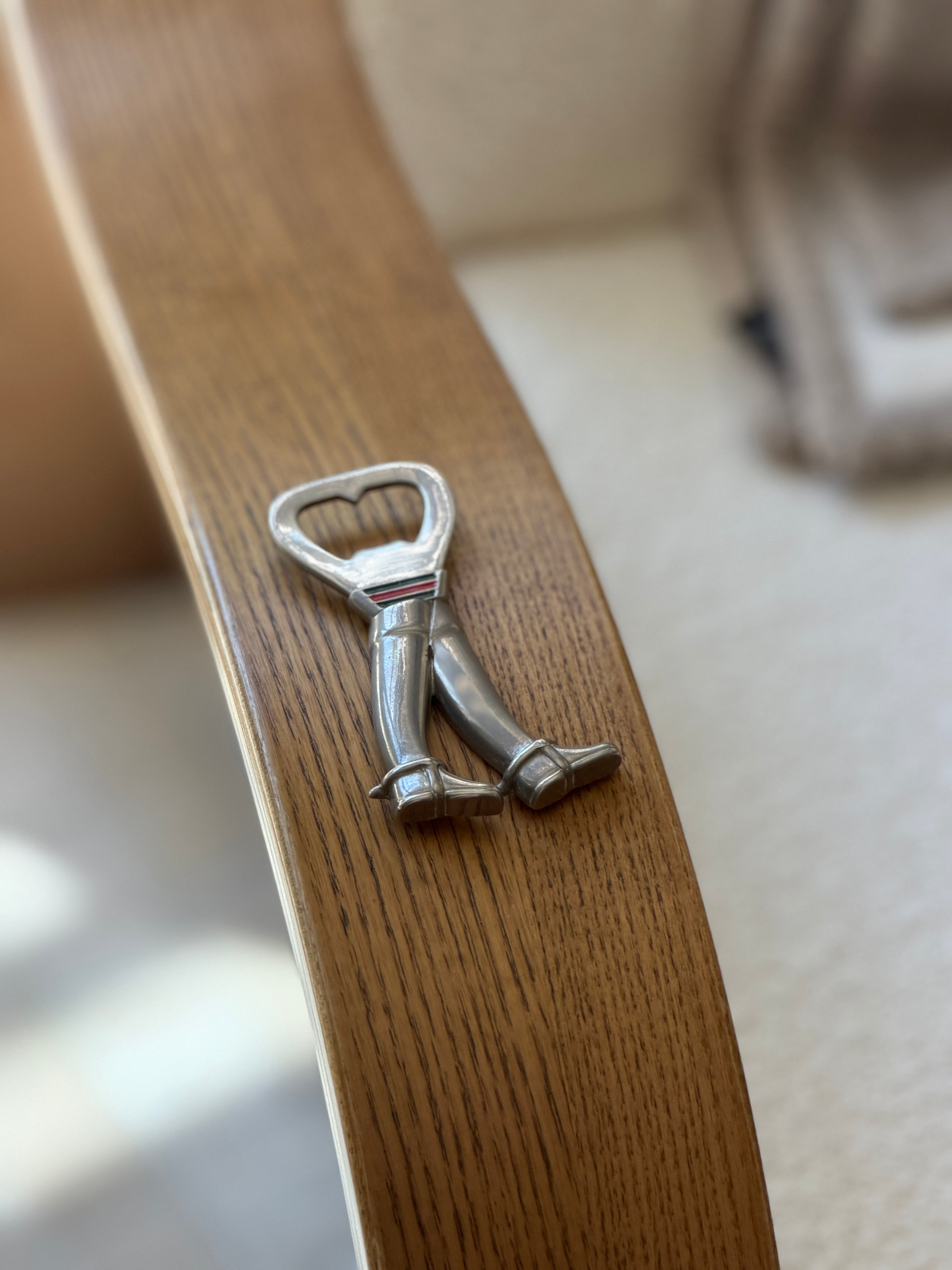Gucci Italy Silver &amp; Enamel Riding Boots Bottle Opener - c.1970
