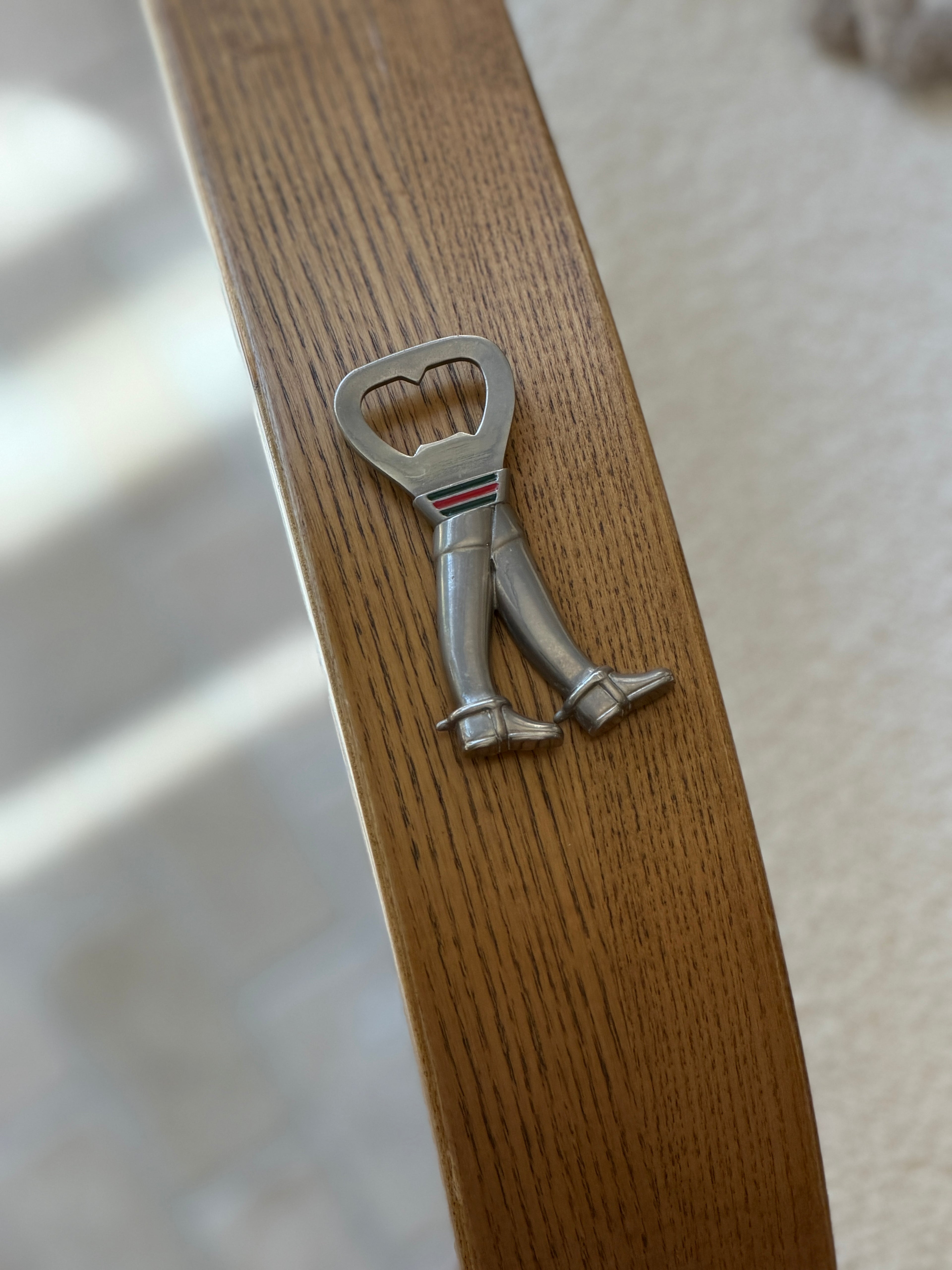 Gucci Italy Silver &amp; Enamel Riding Boots Bottle Opener - c.1970