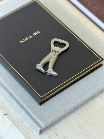 Gucci Italy Silver &amp; Enamel Riding Boots Bottle Opener - c.1970