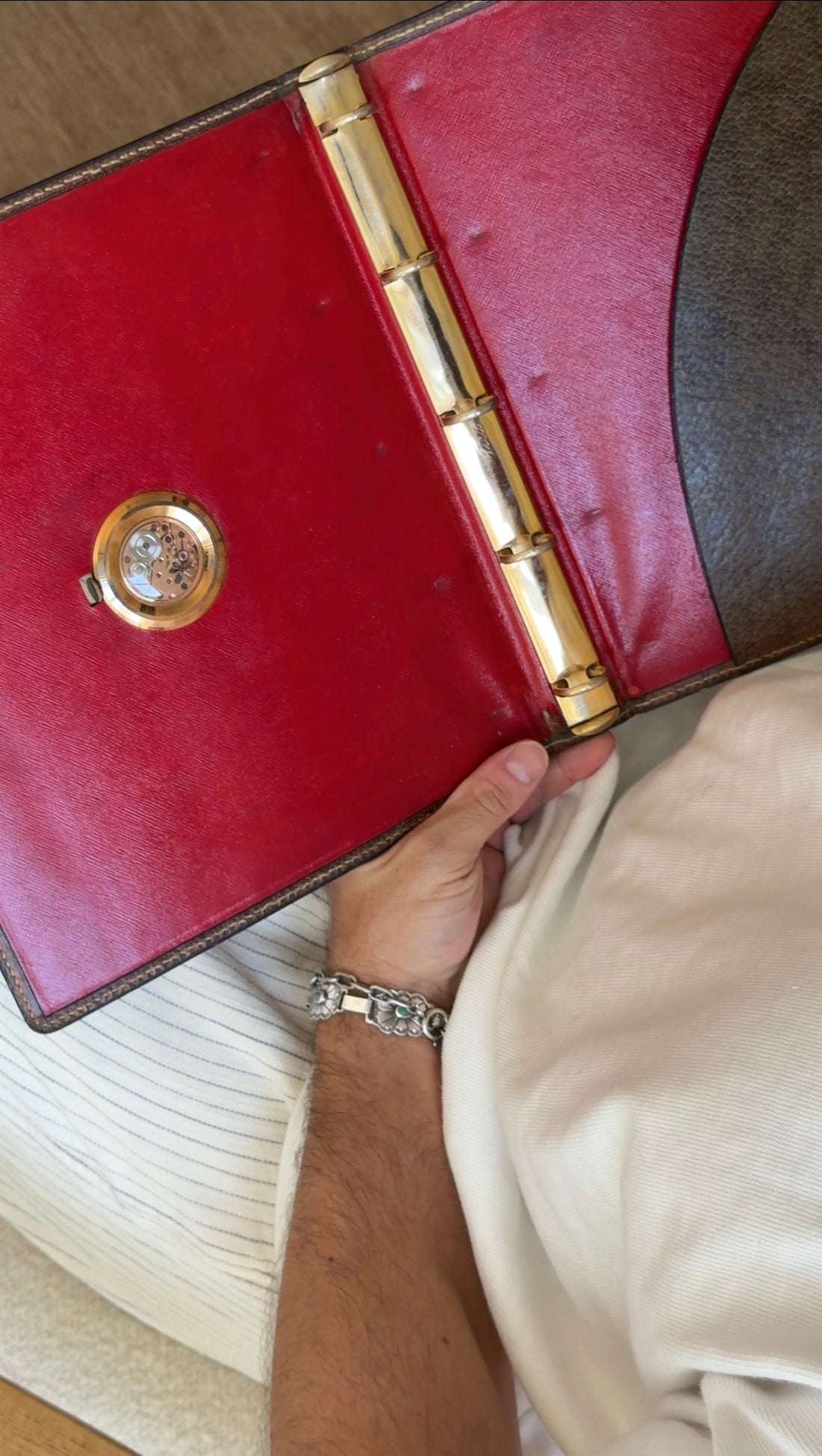 Gucci Leather Document Binder with Integrated Watch - Italy, 1970 | Collectors Gene