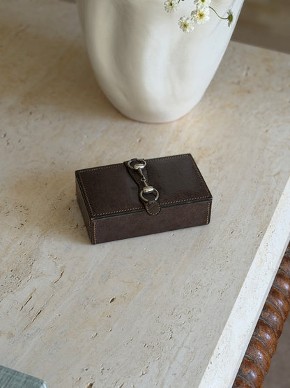 Gucci Leather Equestrian Snaffle Bit Keepsake Box - Italy c.1980 | Collectors Gene