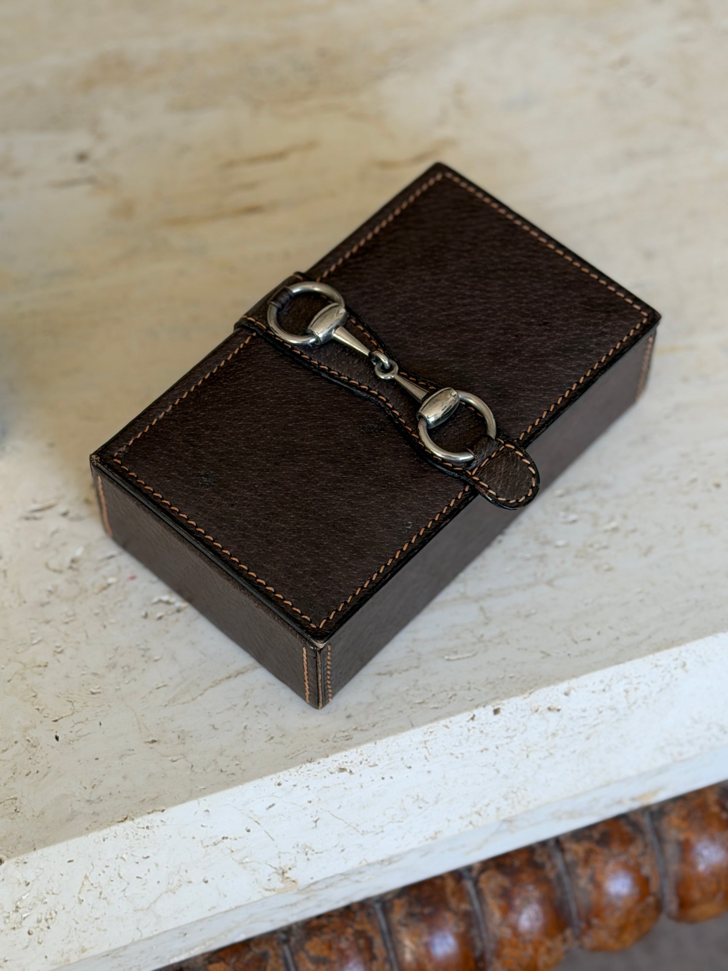 Gucci Leather Equestrian Snaffle Bit Keepsake Box - Italy c.1980 | Collectors Gene