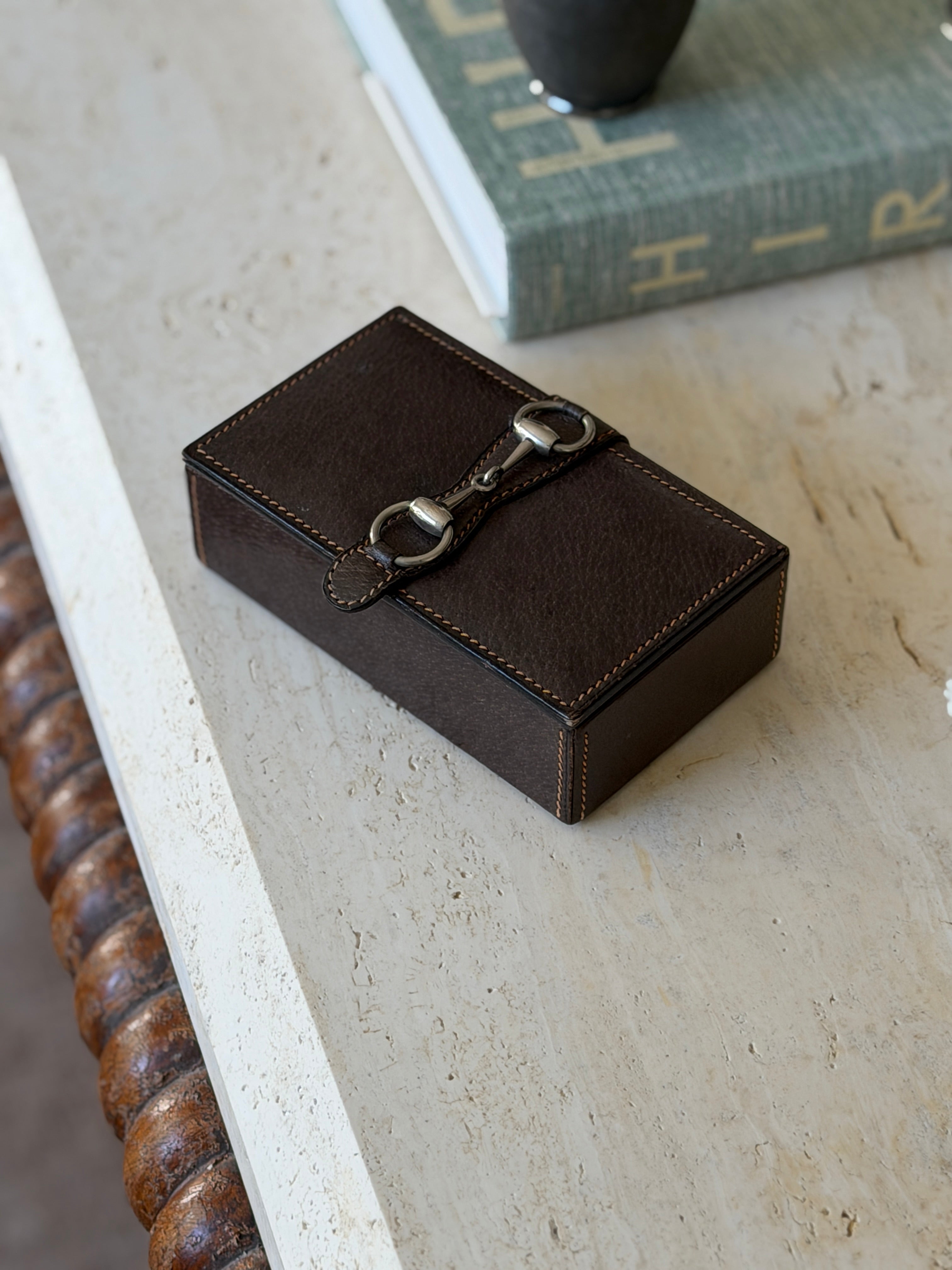 Gucci Leather Equestrian Snaffle Bit Keepsake Box - Italy c.1980 | Collectors Gene
