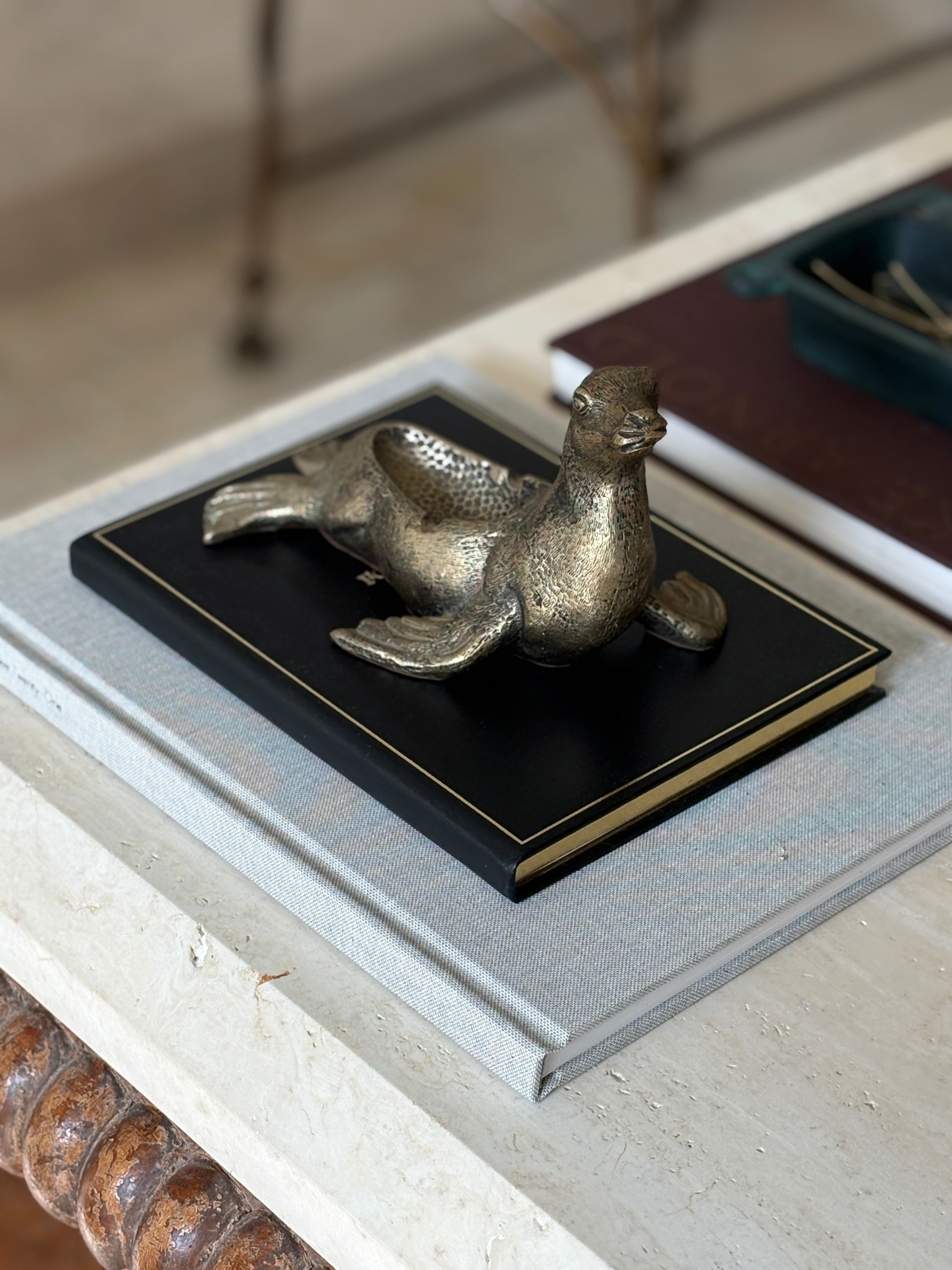 Gucci Sea Lion Figural Ashtray / Catchall in Brass