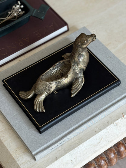 Gucci Sea Lion Figural Ashtray / Catchall in Brass