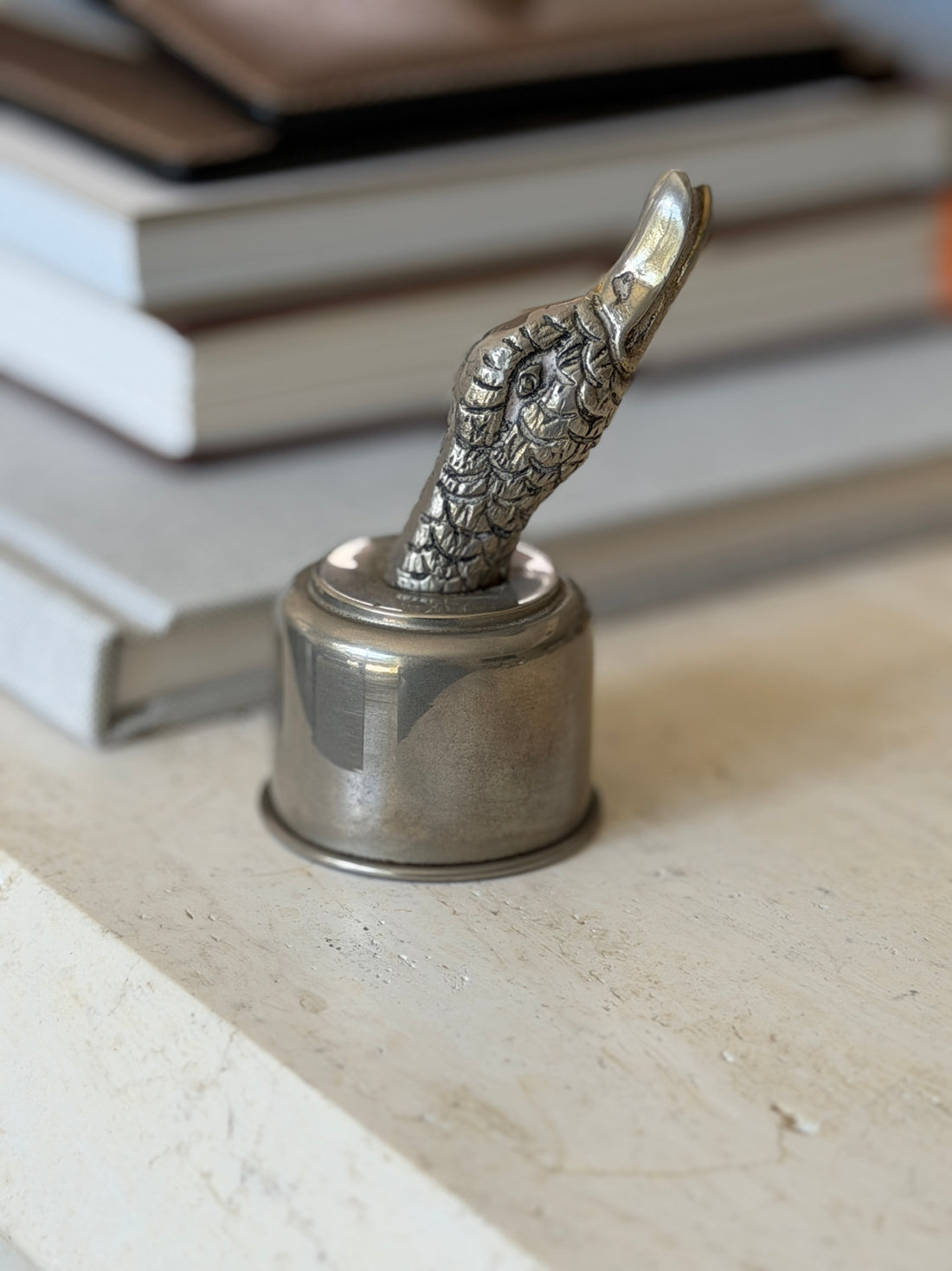 Gucci Silver-Plated Duck Head Bottle Stopper - Italy c.1970 | Collectors Gene