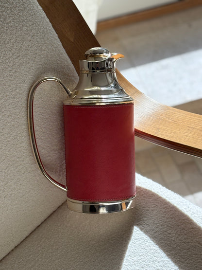 Gucci Silver Plated &amp; Saffiano Leather Thermos Pot - Made in Italy | Collectors Gene