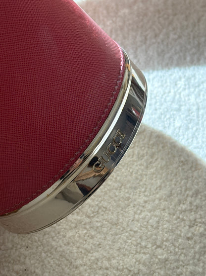 Gucci Silver Plated &amp; Saffiano Leather Thermos Pot - Made in Italy | Collectors Gene
