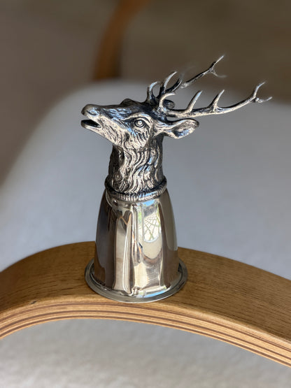 Gucci Stag Stirrup Cup in Silver Plated Brass - Italy c.1970