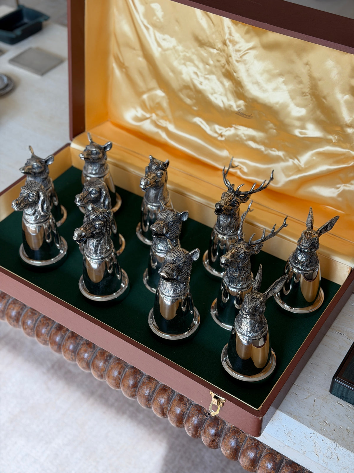 Gucci Stirrup Cup Set of 12 in Fitted Display Box - Italy, c.1970
