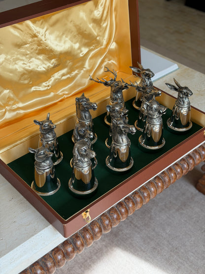 Gucci Stirrup Cup Set of 12 in Fitted Display Box - Italy, c.1970