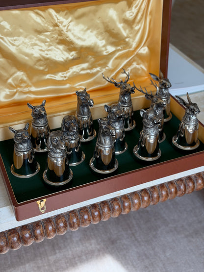 Gucci Stirrup Cup Set of 12 in Fitted Display Box - Italy, c.1970