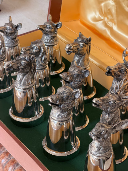 Gucci Stirrup Cup Set of 12 in Fitted Display Box - Italy, c.1970