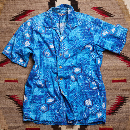 Hawaiian Kamenamena Blue Short Sleeve Shirt | Doug Bihlmaier
