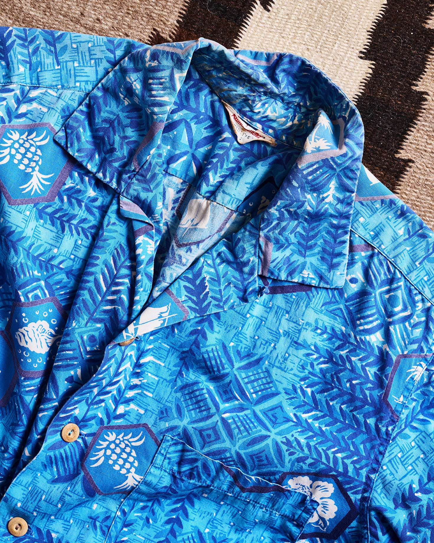 Hawaiian Kamenamena Blue Short Sleeve Shirt | Doug Bihlmaier