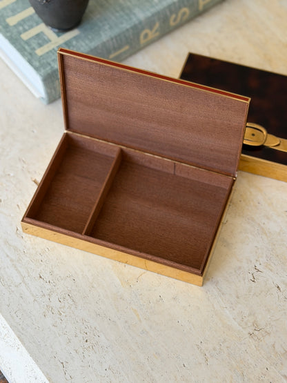 Hermes Brass Red Lacquer Box with Buckle Detail - France c.1970 | Collectors Gene