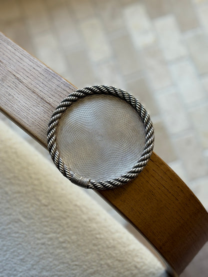 Hermès “Cordage” Rope Bottle Coaster with Guilloché Center — France, c. 1960 | Collectors Gene