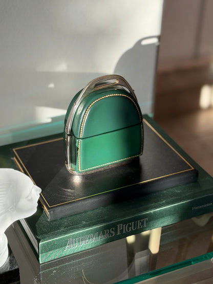Hermes Green Leather Stirrup Box by Paul Dupre-Lafon