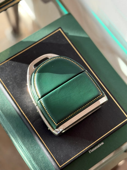 Hermes Green Leather Stirrup Box by Paul Dupre-Lafon