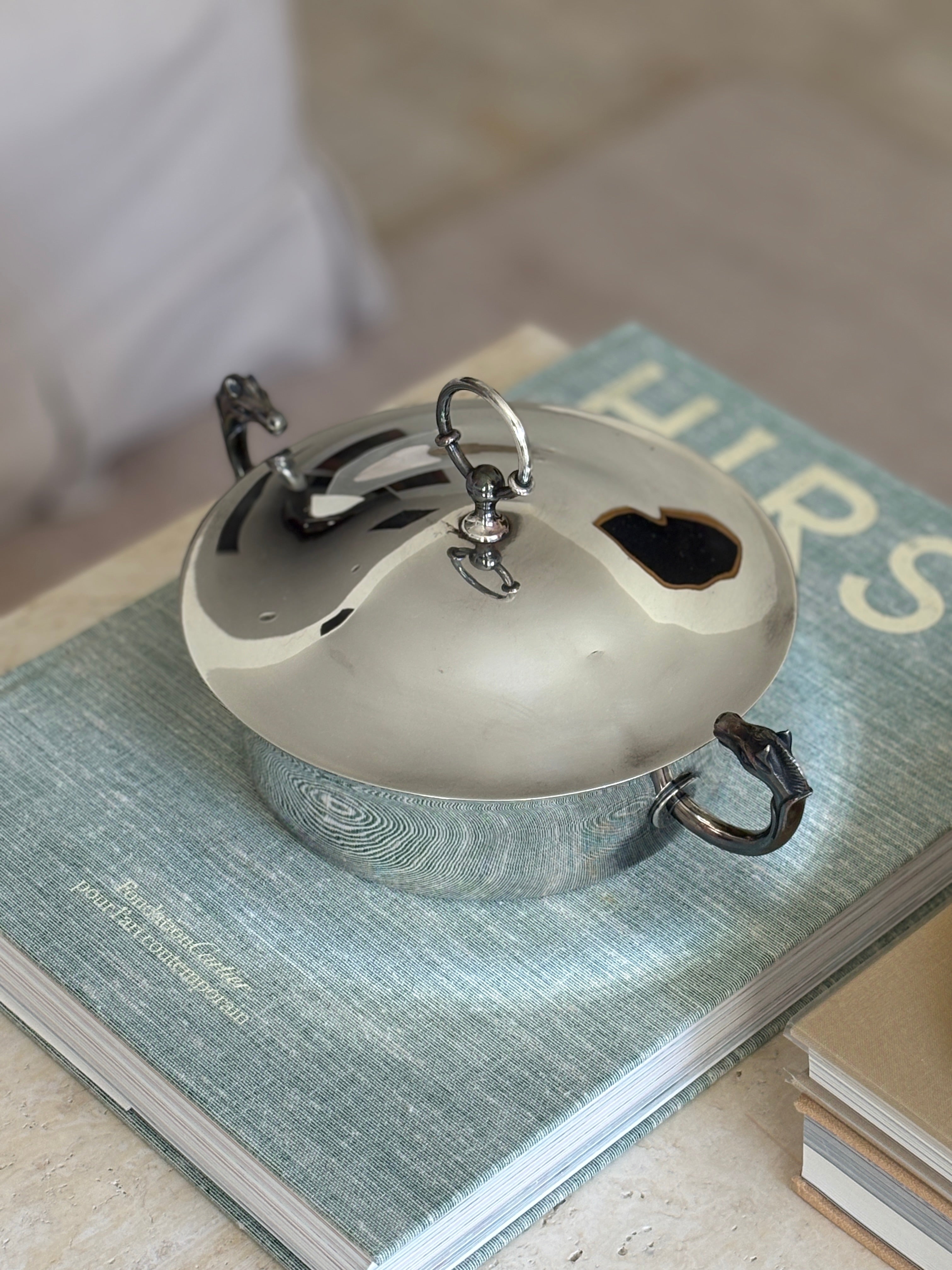 Hermes Horse Head Horse Bit Covered Dish France 1960s | Collectors Gene