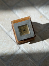 Hermes Paris Mechanical Travel Alarm Clock in Leather Case c.1970 | Collectors Gene