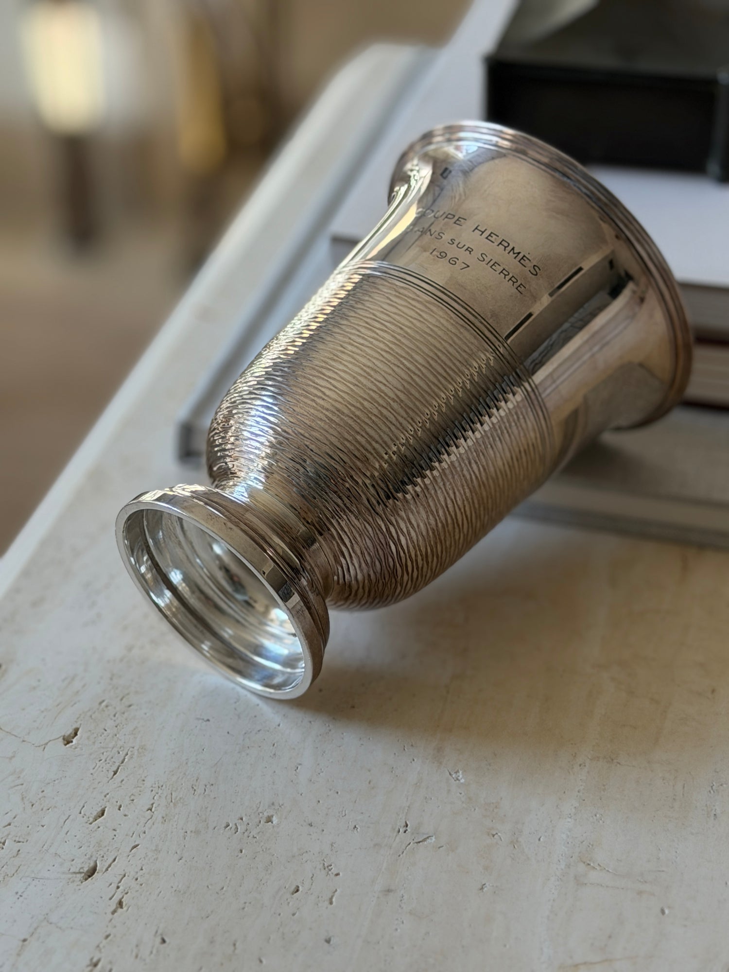Hermes Paris Silver Plated Golf Trophy Timbale Cup Crans sur Sierre 1967 | Collectors Gene