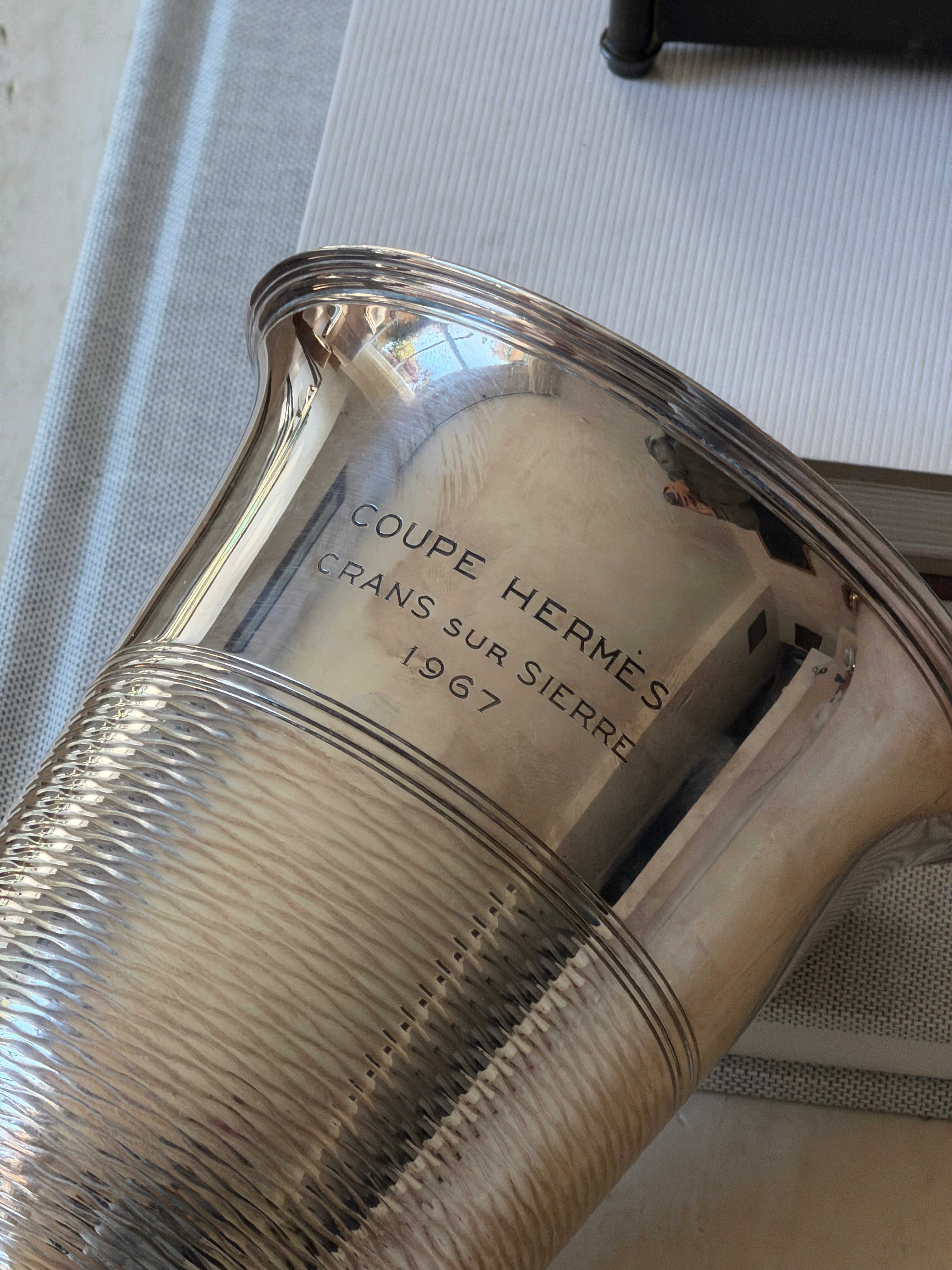 Hermes Paris Silver Plated Golf Trophy Timbale Cup Crans sur Sierre 1967 | Collectors Gene