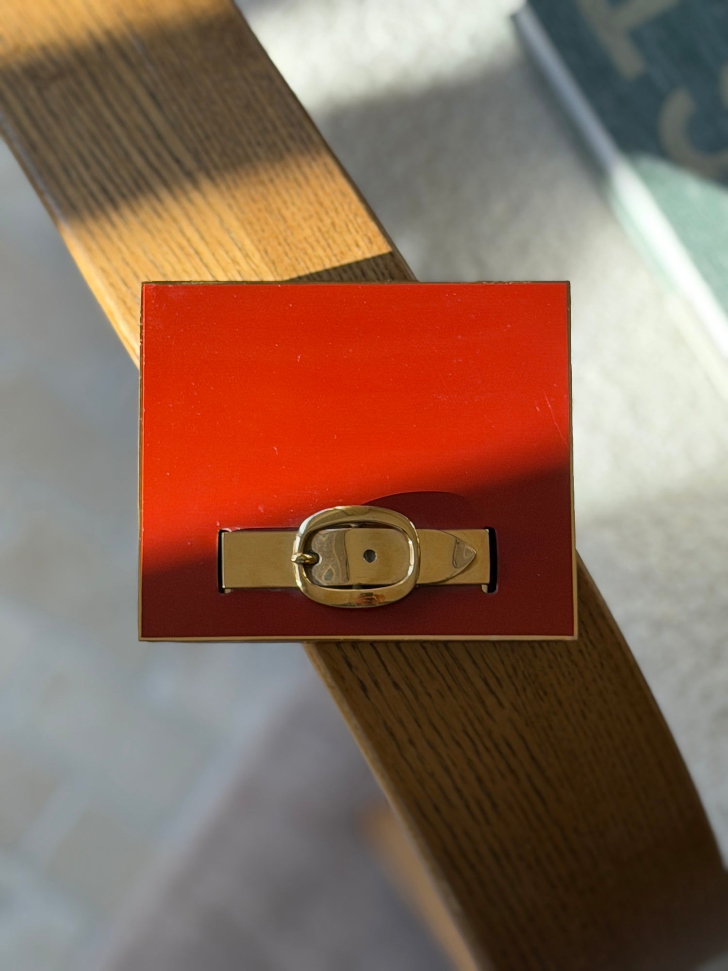 Hermes Red Lacquer Brass Buckle Desk Box by Ravinet d Enfert | Collectors Gene