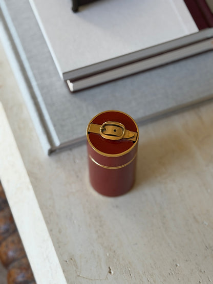 Hermes Red Lacquer Brass Buckle Table Lighter | Collectors Gene