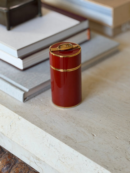 Hermes Red Lacquer Brass Buckle Table Lighter | Collectors Gene