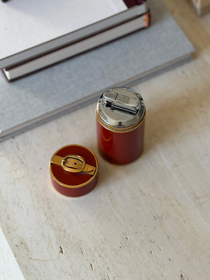 Hermes Red Lacquer Brass Buckle Table Lighter | Collectors Gene