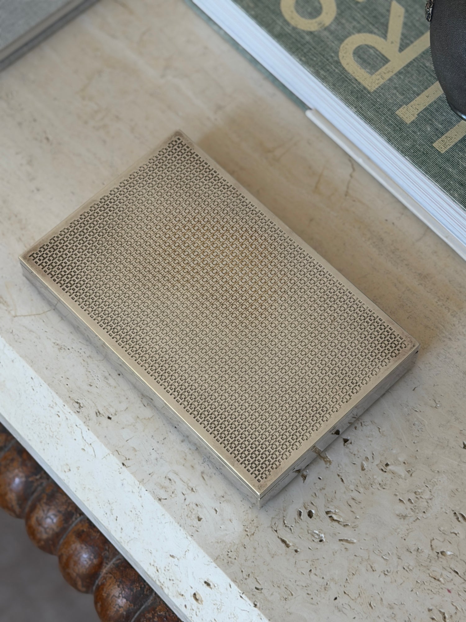 Hermes Silver Box with Repeating H Motif | Collectors Gene